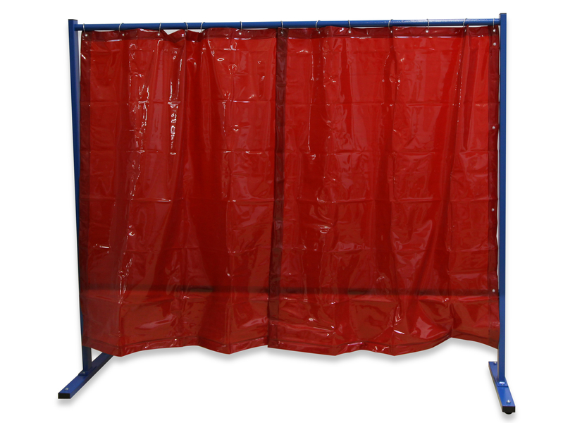 1-teilige Schutzwand, Vorhang Rot