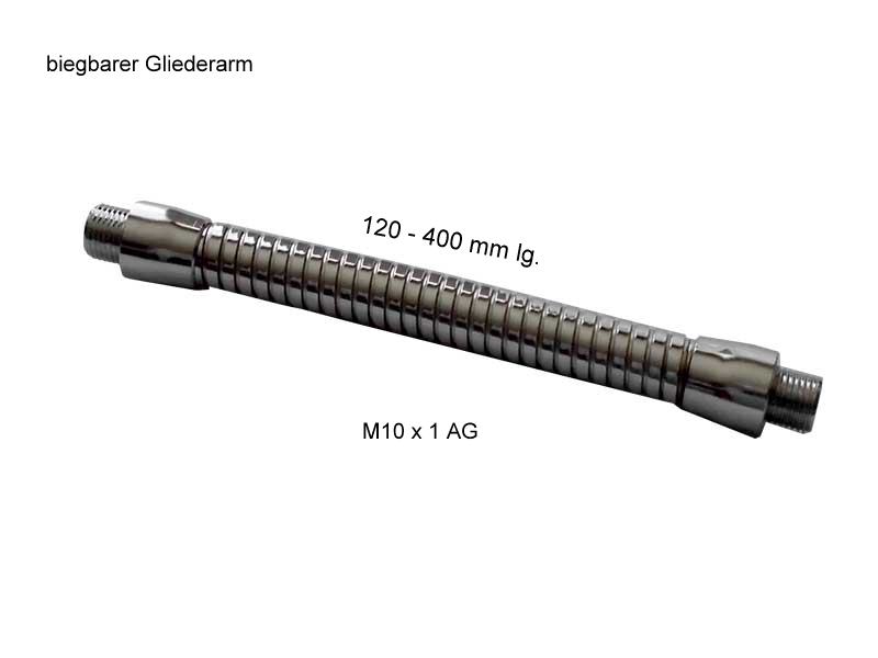 biegbarer Gliederarm 150 mm lang, M 10 x 1 AG
